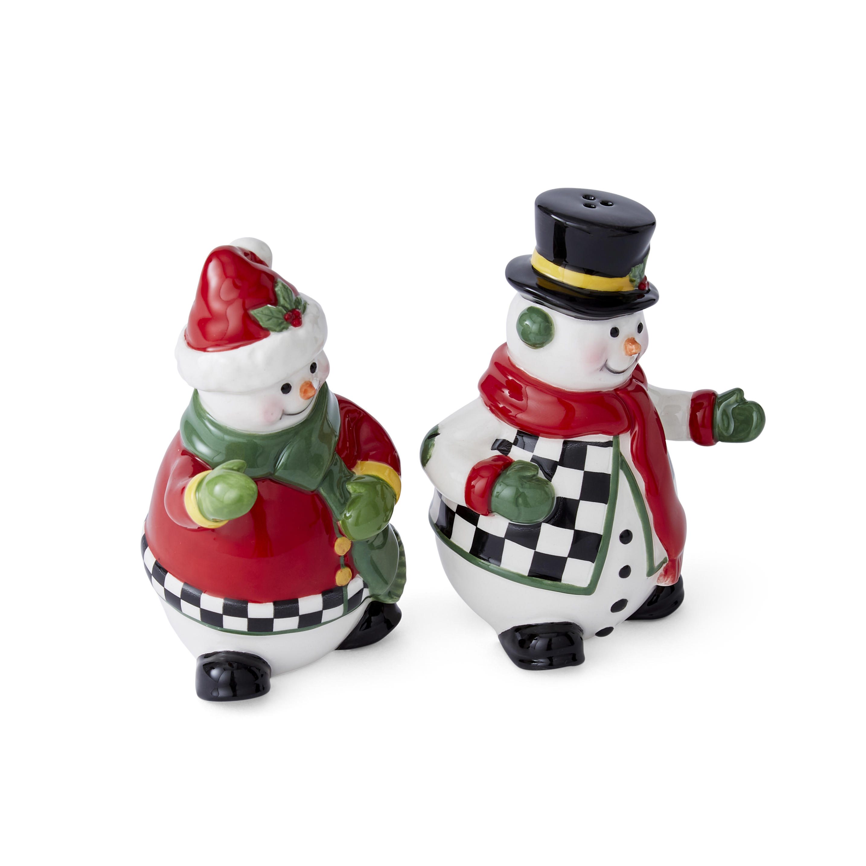 Christmas Tree Figural Snowman Salt and Pepper image number null